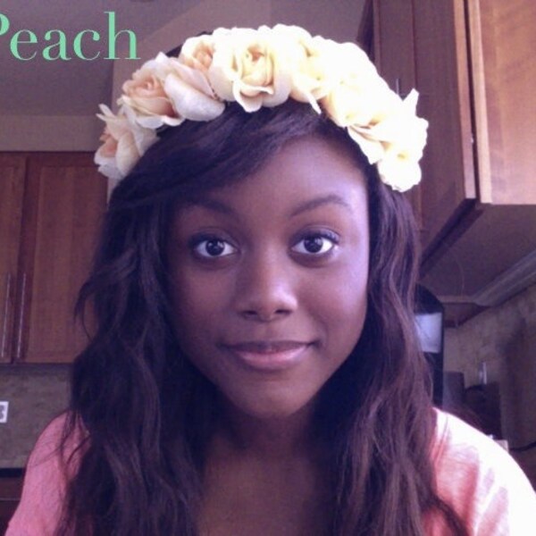 Flower Crown Headband Flower Headband Peach