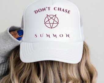 DONT CHASE SUMMON Trucker Hat Occult Sigil Hat Witchy Embroidered Hat Dark Aesthetic Hat