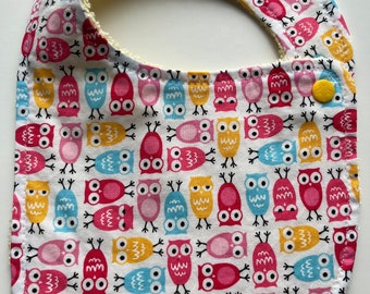 Owls -Towel Bib/ Newborn Bib/Baby Bib/ Infant Bib/ Drool Bib/ Handmade