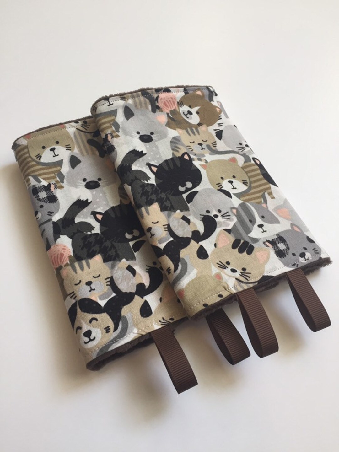 Here Kitty Kitty Baby Carrier Strap Covers/suck Pads/ Drool Pads
