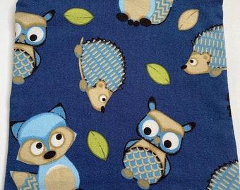 Hedgehog- Snack Bag/ Reusable Snack Bag/ Lunch Bag/ Lunch Pouch/ Reusable Bag