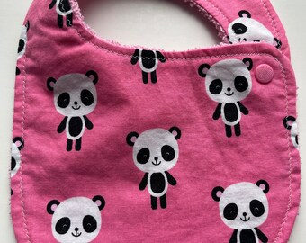 Pandas -Towel Bib/ Newborn Bib/Baby Bib/ Infant Bib/ Drool Bib/ Handmade