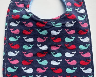 Whales-Terry Cloth Bib/Toddler Bib/Baby Bib/Towel Bib