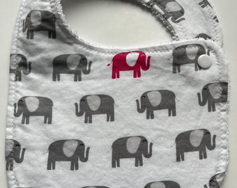 Elephants -Towel Bib/ Newborn Bib/Baby Bib/ Infant Bib/ Drool Bib/ Handmade