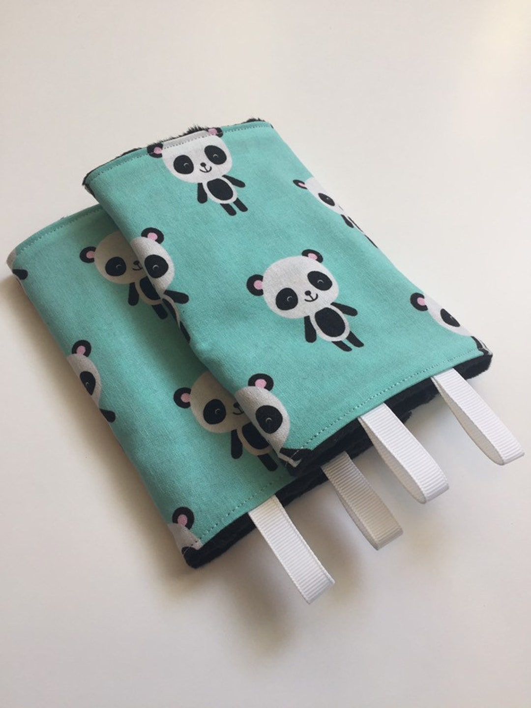 Panda on Teal Baby Carrier Strap Covers/suck Pads/ Drool Etsy
