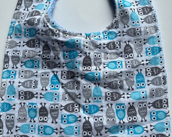 Owls-Terry Cloth Bib/Toddler Bib/Baby Bib/Towel Bib