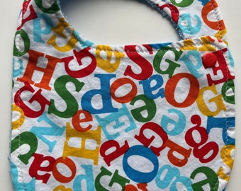 Alphabet -Towel Bib/ Newborn Bib/Baby Bib/ Infant Bib/ Drool Bib/ Handmade