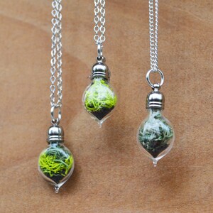 Terrarium Necklace, Mini Moss Necklace, Mother's Day Gift, Spring Jewelry for Her, Unique Jewelry Gifts for Women, Plant Terrarium Necklace image 7