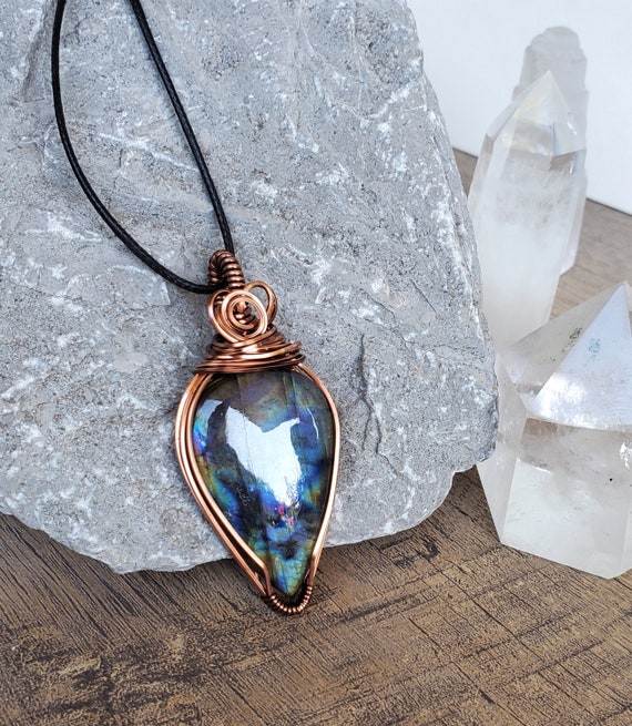 Collier & Pendentif en Pierre Labradorite