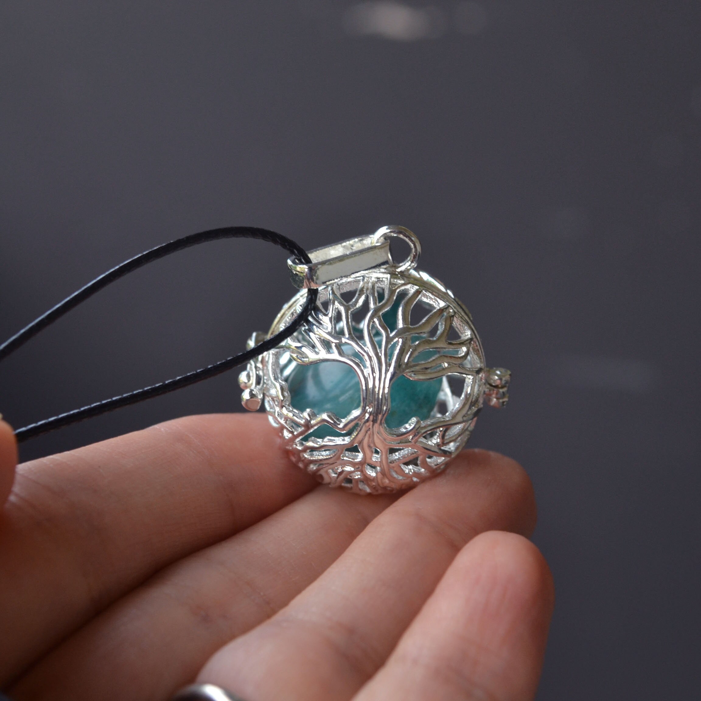 Crystal Cage Necklace Cage Necklace Tree of Life Amazonite Etsy