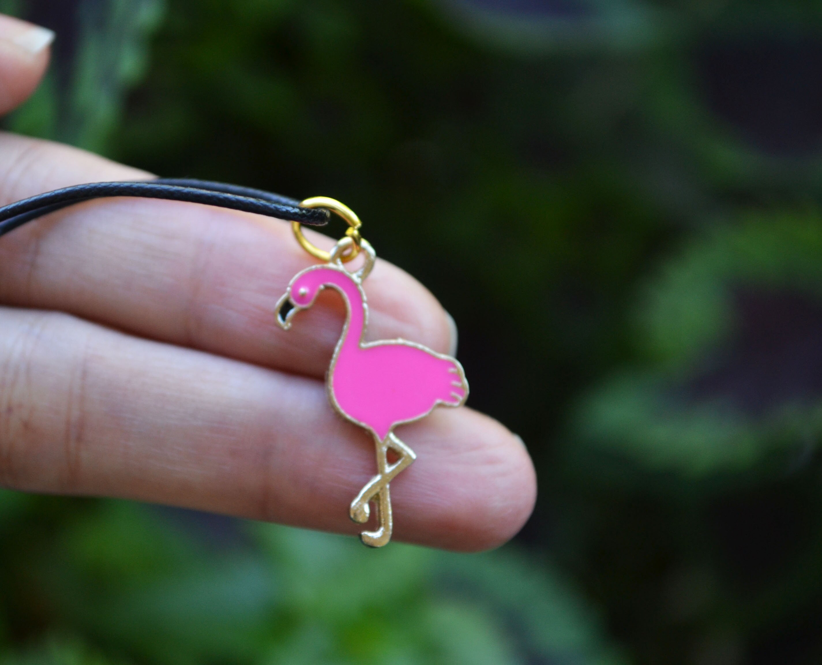 Flamingo Necklace Tropical Jewelry Pink Flamingo Jewelry Etsy