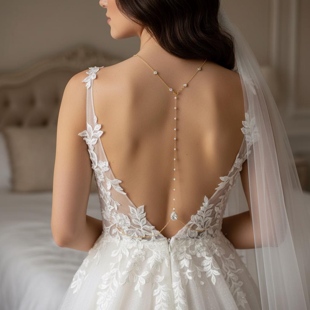 Collier De Mariée Perles De Verre – Bleu Foncé, Ivoire, Blanc, Crème, Soirée