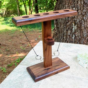 Gioco di anelli e ganci in legno, gioco di lancio degli anelli Bimini fatto a mano, gioco di anelli da parete, decorazione rustica per bar di casa, regalo per giochi in famiglia