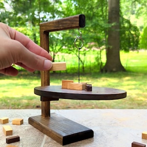 Balancierspiel aus Holz, handgefertigtes Holzpuzzle, Balancebrettspiel, Schreibtischspielzeug aus Holz, Denksportaufgabe, Bürodekoration, einzigartiges Geschenk für Erwachsene