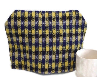 Tea Cozy Handwoven in Sunny Yellow and Blue