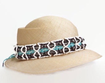 Ruffled Handwoven Hatband, Adjustable