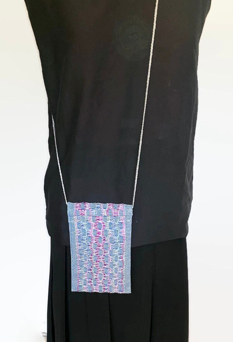 Hip Bag in Blue with Circles of Pink and Purple