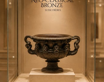 Antique French Bronze Tazza / Krater – Susse Frères, 19th Century Neo-Classical Bronze