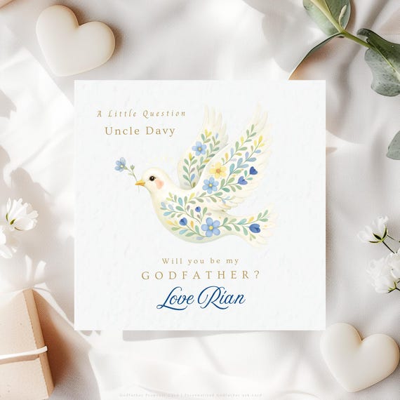 Personalised Godfather Proposal Card – Will You Be My Godfather? Baptism Godparent Ask
