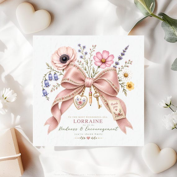 Personalised SNA Thank You Card, End of School Year Keepsake Gift from Child