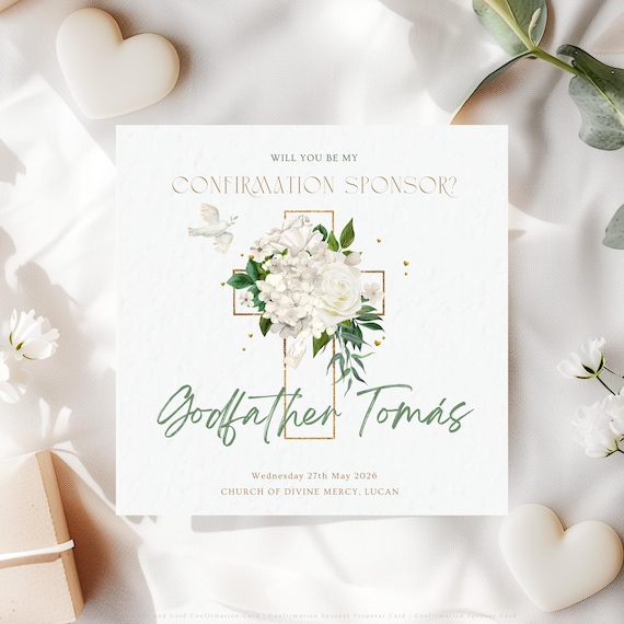 Will You Be My Confirmation Sponsor? | Neutral Catholic Sponsor Proposal Card