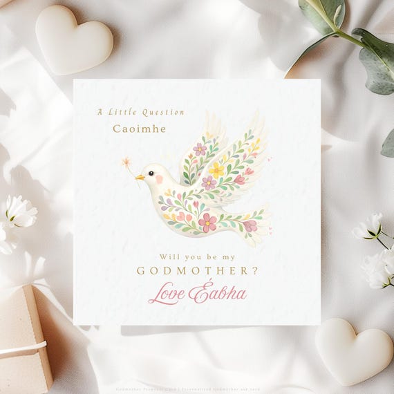 Personalised Godmother Proposal Card – Will You Be My Godmother? Baptism Godparent Ask