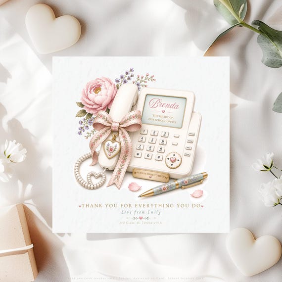 Personalised School Secretary Thank You Card, School Office Appreciation Gift