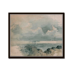 Sea and Sky Vintage Seascape Print, Giclee, Wall Art, Coastal Decor, Coastal Art, Seascape, Unframed