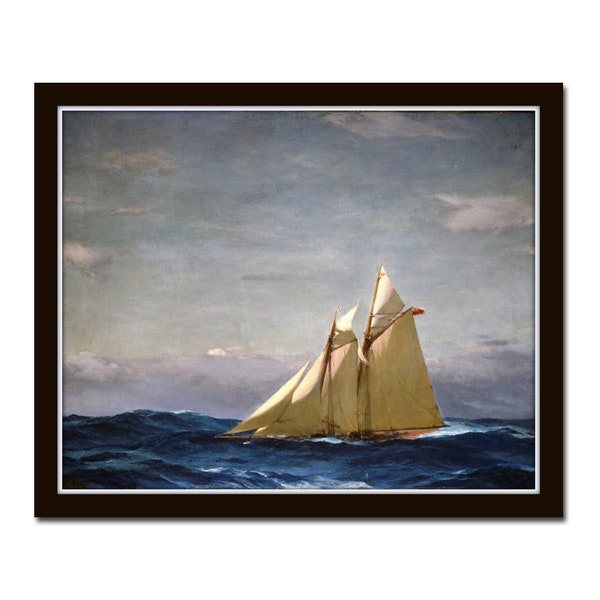 The Yacht America, Giclee, Wall Art, Art, Print, Home Decor, Coastal Decor, Coastal Art, Maritime Art, Nautical Art