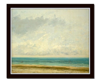 French Seascape Giclee Print No. 2, Coastal Wall Art, Vintage Beach Painting