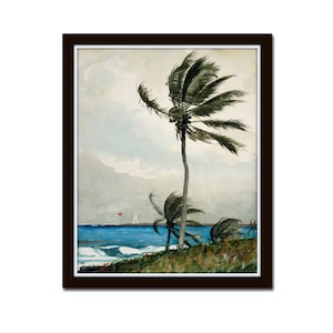 Palm Tree Painting Print, Winslow Homer, Vintage Palm Tree Print, Giclee, Art Print, Nautical Art, Beach House Art, Coastal Art