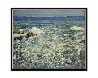 Vintage Seascape,  Surf Isles of Shoals, Giclee, Wall Art, Vintage Seascape, Coastal Decor, Coastal Art