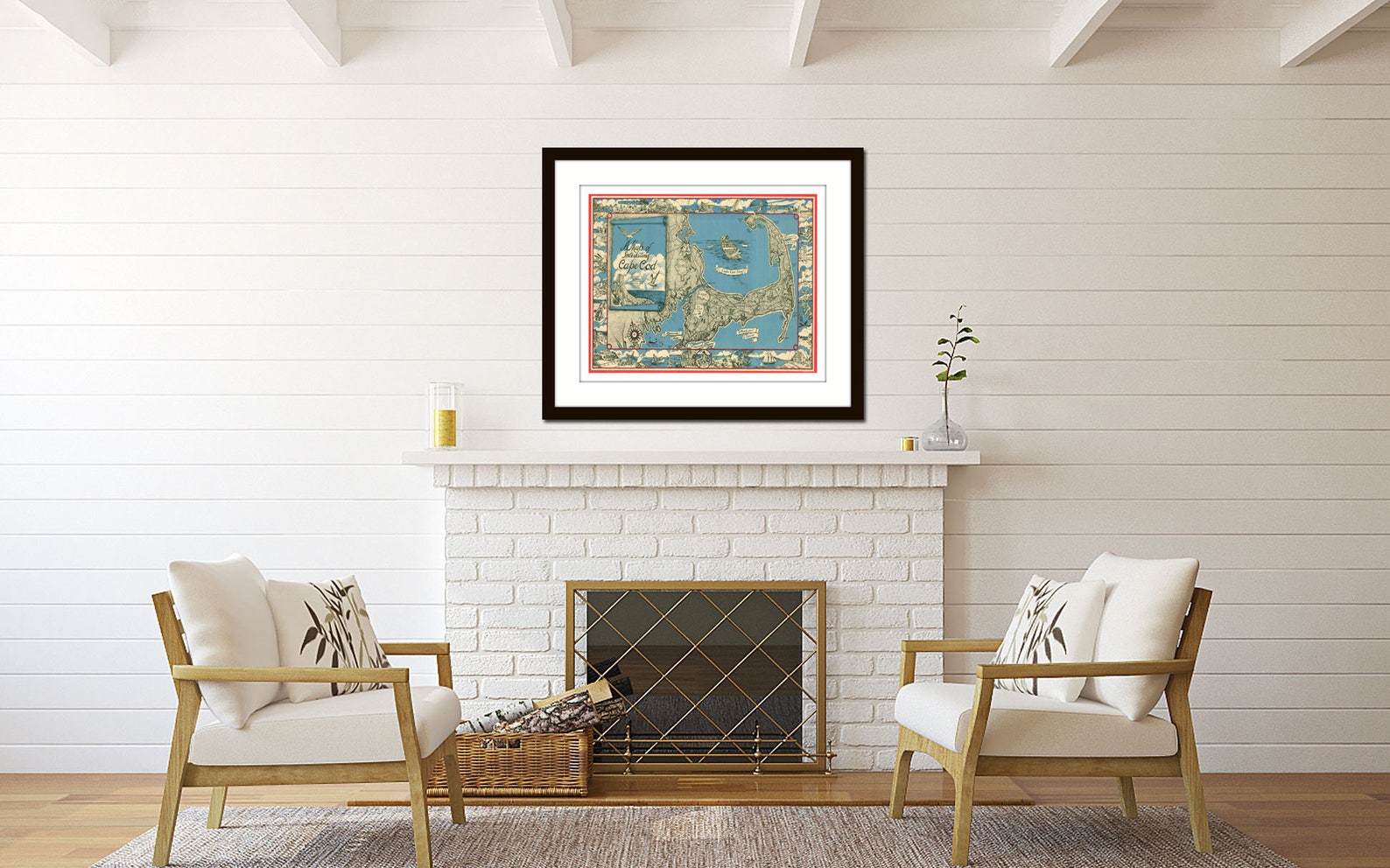 Vintage Cape Cod Map Giclee Art Print Wall Art Print Etsy
