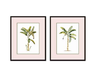 Vintage Palm Trees Collage Print Set No. 5, Art Prints, Home Decor, Beach Decor, Coastal Art, Botanical Print Set, Palm Tree Print