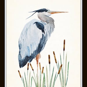 Watercolor Heron Print Set No. 1, Bird Prints, Coastal Art, Art Print, Coastal Art, Home Decor, Wall Art, Coastal Decor, Beach Cottage Decor image 4