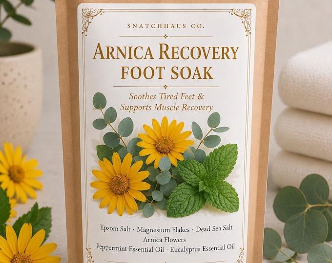 Arnica Foot Soak | Epsom Salt Foot Bath | Post Workout Foot Care | Mineral Soak | Pedicure Spa Gift