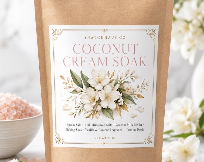 Vanilla Coconut Bath Soak – Creamy Coconut Milk & Pink Himalayan Salt with Jasmine Petal