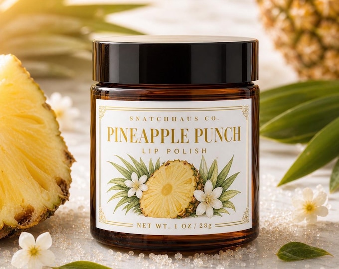 Pineapple Punch Lip Polish — Pineapple Lip Scrub | Coconut + Grapeseed Oil | Natural Exfoliating Lip Scrub | Handmade Lip Care | Summer Gift