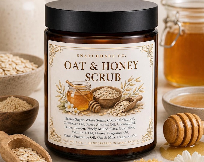 Oat & Honey Scrub – Soothing Sugar Body Scrub with Sunflower Oil and Vanilla | Sensitive Skin
