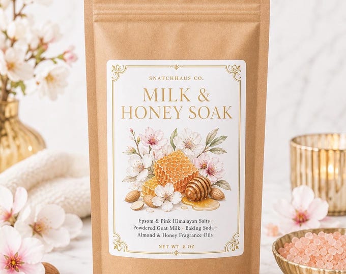 Milk & Honey Bath Soak – Epsom and Pink Himalayan Salts with Goat