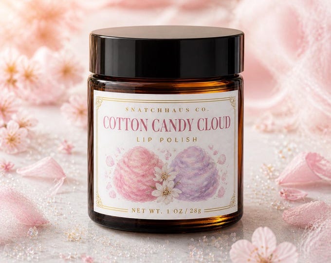 Cotton Candy Cloud Lip Polish — Cotton Candy Lip Scrub | Coconut + Jojoba Oil | Natural Exfoliating Lip Scrub | Handmade Lip Care | Gift
