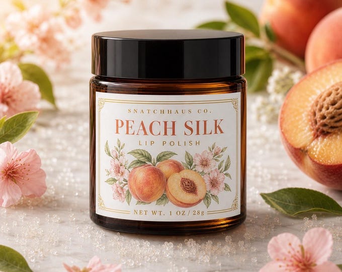 Peach Silk Lip Polish — Peach Lip Scrub | Grapeseed + Coconut Oil | Natural Exfoliating Lip Scrub | Handmade Lip Care | Summer Gift for Her