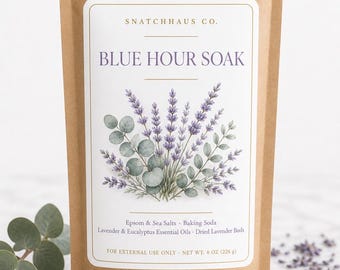 Blue Hour Soak – Lavender & Eucalyptus Bath Salts with Epsom and Sea Salt