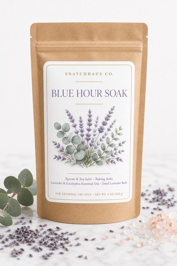 Blue Hour Soak – Lavender & Eucalyptus Bath Salts with Epsom and Sea Salt