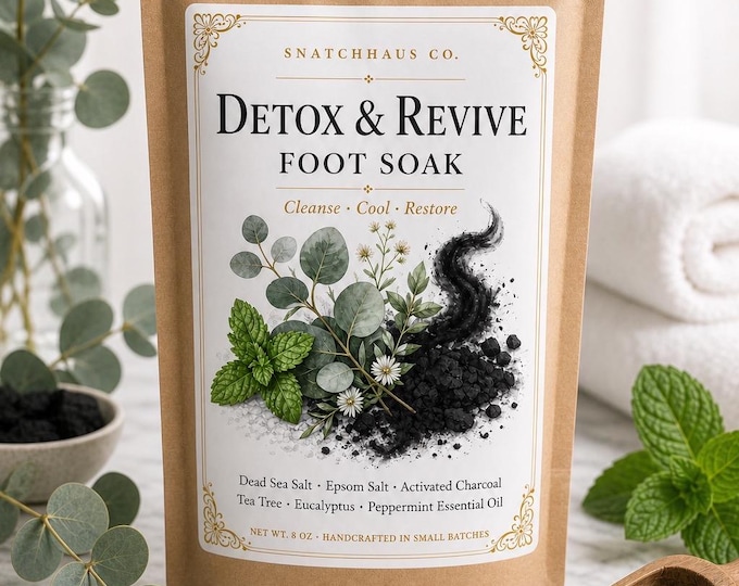 Activated Charcoal Foot Soak | Tea Tree & Peppermint Detox Foot Bath | Tired Feet Soak | Spa Pedicure Gift