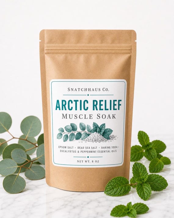 Arctic Relief Muscle Soak | Eucalyptus Peppermint Bath Soak | Sore Muscle Recovery | Spa Bath Salts