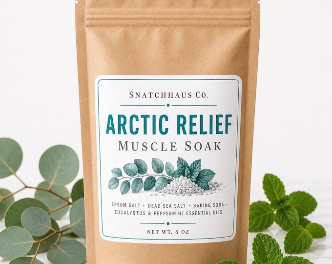 Arctic Relief Muscle Soak | Eucalyptus Peppermint Bath Soak | Sore Muscle Recovery | Spa Bath Salts