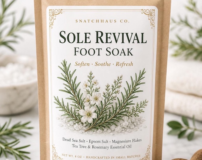 Rosemary Tea Tree Foot Soak | Epsom Salt Foot Bath | Refreshing Foot Care Soak | Pedicure Spa Gift | Mineral Foot Soak