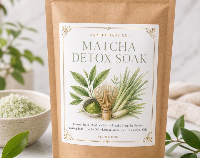 Matcha Detox Soak – Green Tea & Lemongrass Bath Salts with Dead Sea Salt and Tea Tree
