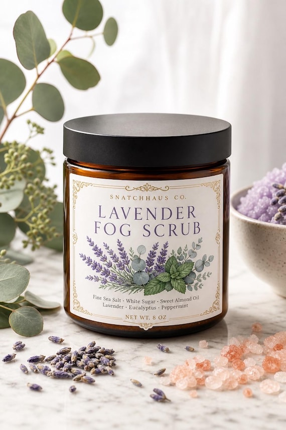 Lavender Fog Scrub – Calming Salt Sugar Scrub with Lavender, Eucalyptus & Peppermint | Exfoliating